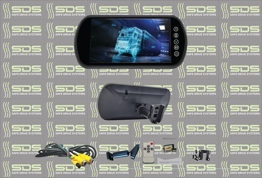 1080p 7" Reversing Mirror Monitor with Stalk - Image 3